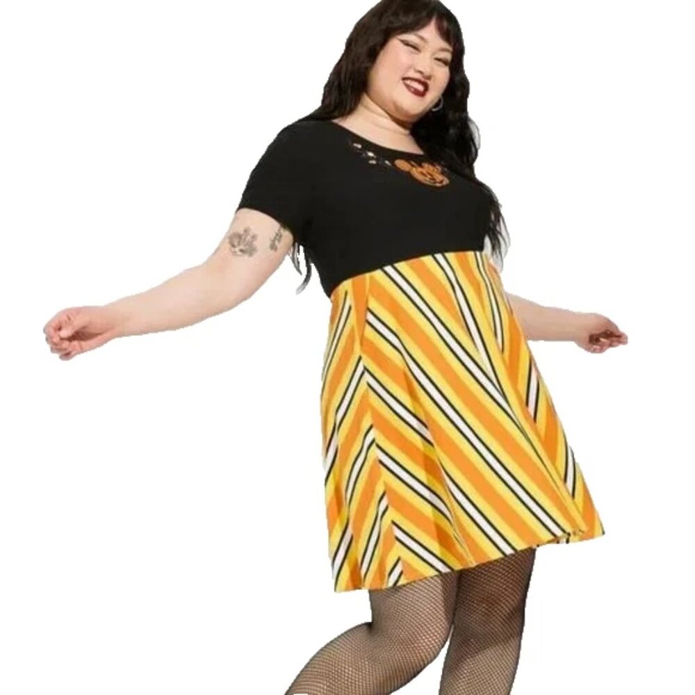 ❤️NWT TORRID FOXY DRESS DISNEY MICKEY MOUSE PUMPKIN CANDY HALLOWEEN PLUS SIZE 4X